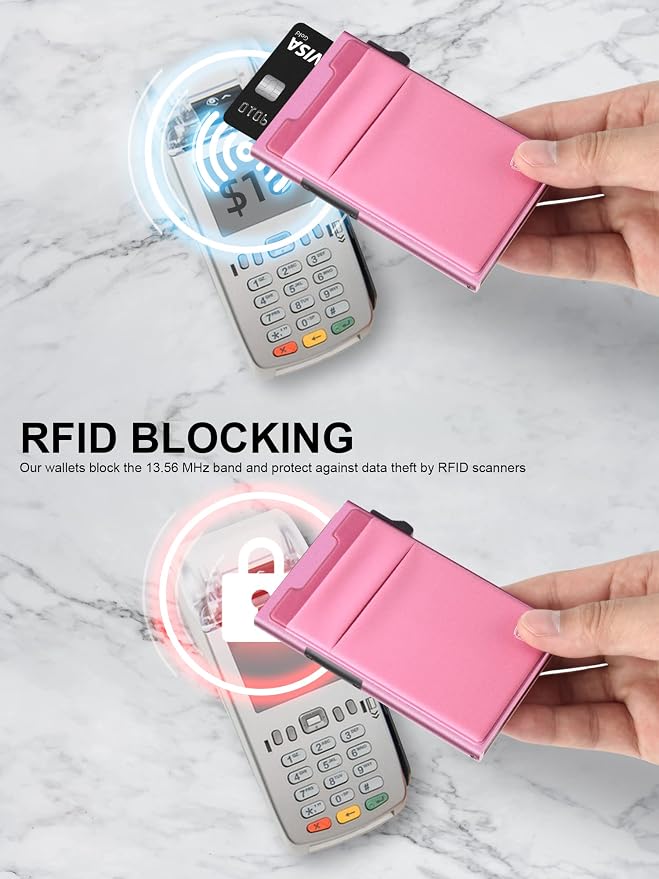 Slim Front Pocket Wallet, Pop Up Card Holder Wallets - Image 5