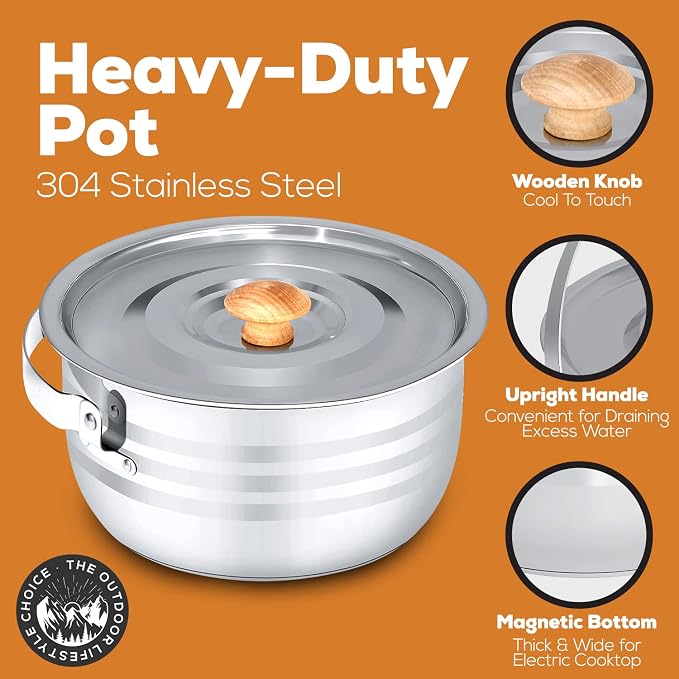 WEALERS Camping Cookware & Dinnerware Set- 17 Pieces Stainless Steel Pots and - Image 5