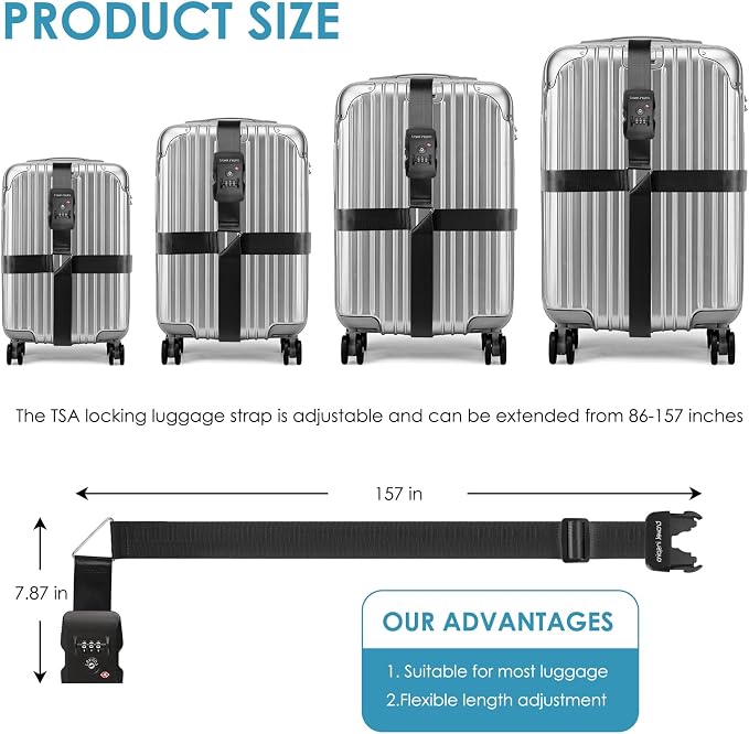 Travel Inspira Luggage Straps for Suitcases - Image 5