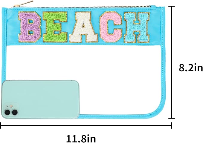 DYSHAYEN Chenille Letter Clear Zipper Pouch - Image 3