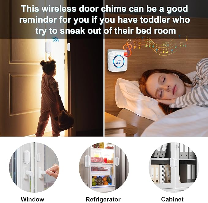 Sanjie Door Chime, Wireless Door Chimes When Door Opens Entry Alarm - Image 3