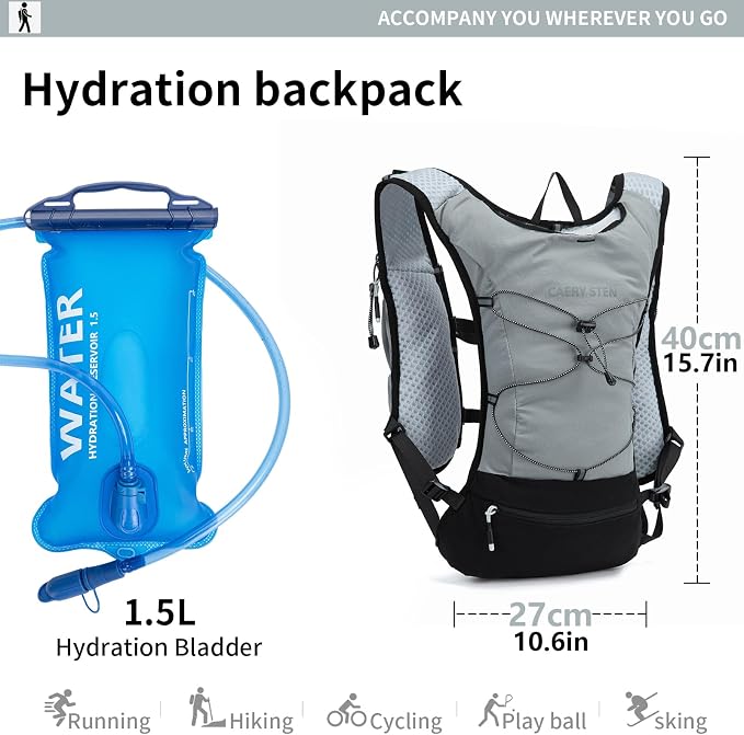Hydration Backpack, Water Backpack, Women's Running Vest, Running Backpack - Image 3