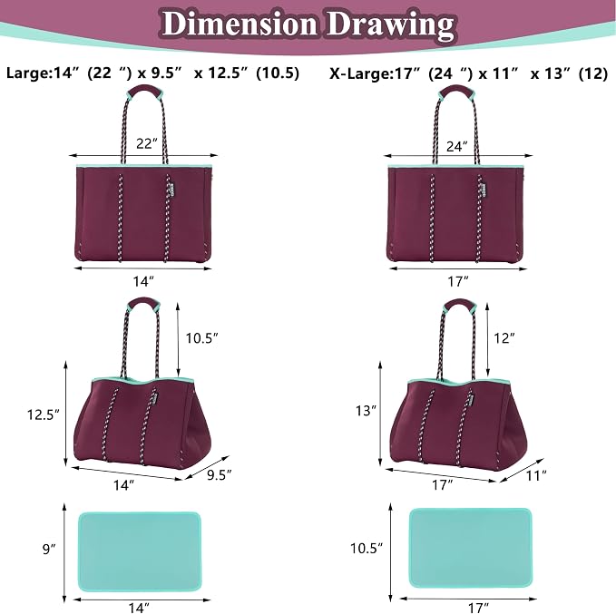 QOGiR Neoprene Multipurpose Beach Bag Tote - Image 6