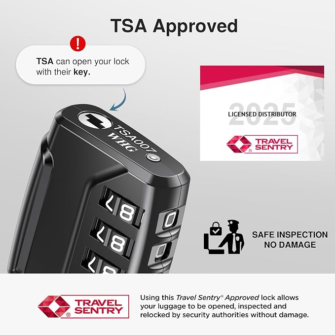 Puroma TSA Approved Luggage Locks, 4 Digit Combination Travel Locks Resettable - Image 2
