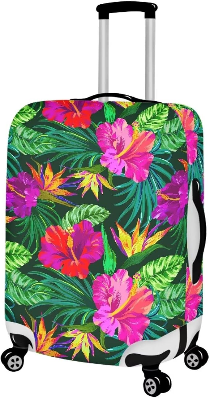 Tropical Floral Leaf Print Suitcase Cover Womens Travel Luggage Protector Cover - Image 2
