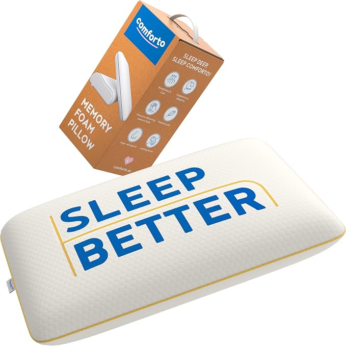 Memory Foam Pillow for Sleeping 23.6x15.7 by COMFORTO