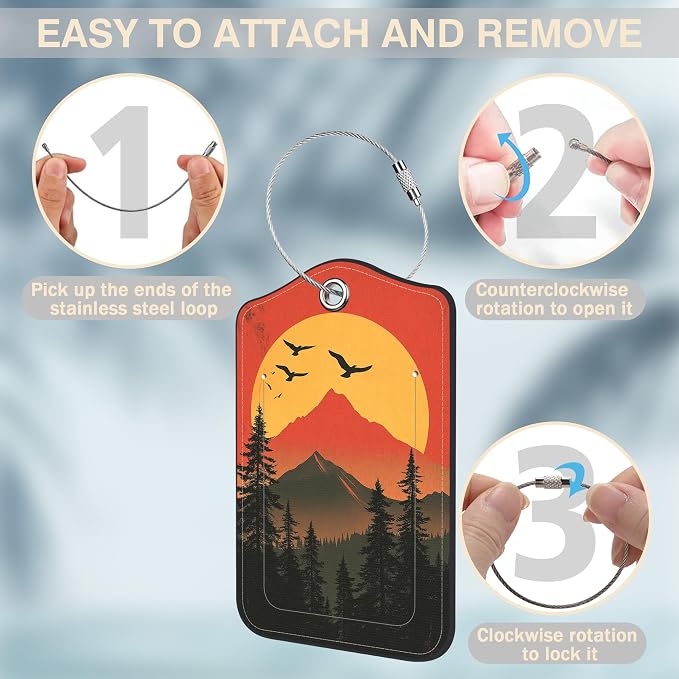 2 Pcs Mountain at Sunset Luggage Tags - Image 4