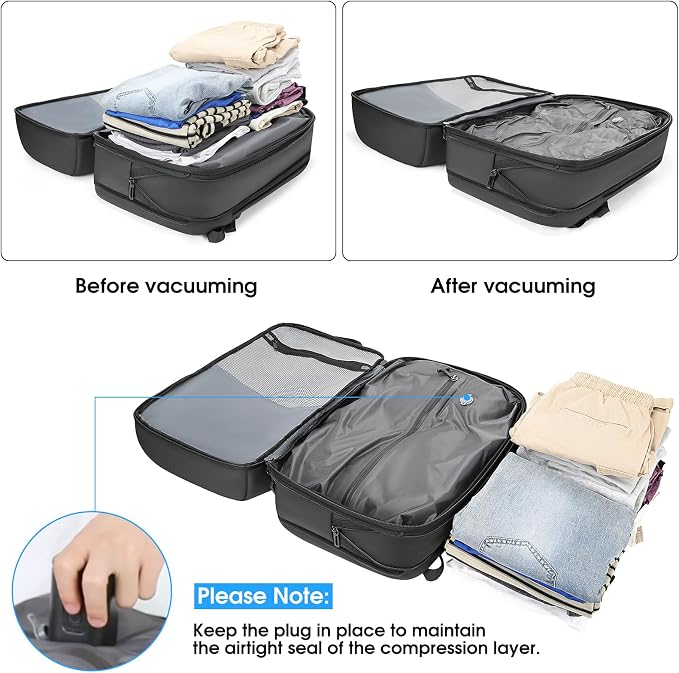 Vacuum Travel Backpack with Pump, 50L Expandable Compression Backpack With - Image 2