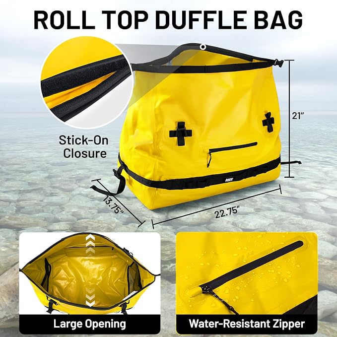 MIER Large Waterproof Duffel Bag Rolltop Dry Backpack Duffle Bags - Image 3