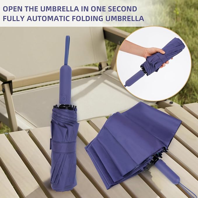 Folding Umbrella Anti-UV Compact Durable Folding Umbrella Auto Open Close - Image 9