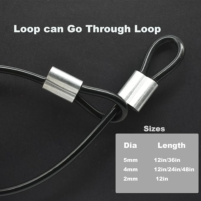 10 Pcs 4mm Wire 12 inch Vinyl Coated Stainless Steel Cable - Image 2