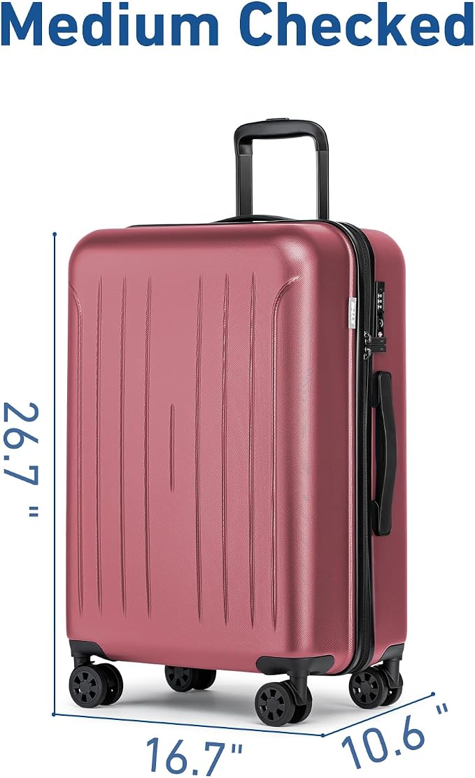 KYME Suitcase Hardshell With Double Spinner Wheels, PC+ABS TSA Lock Travel - Image 5