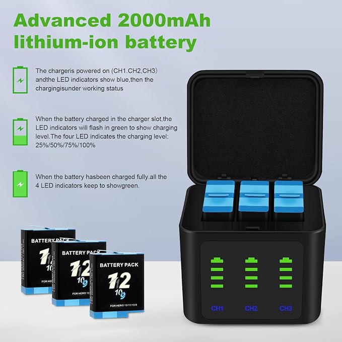Battery Charger Kits for GoPro Hero 12 11 10 9 Black - Image 7