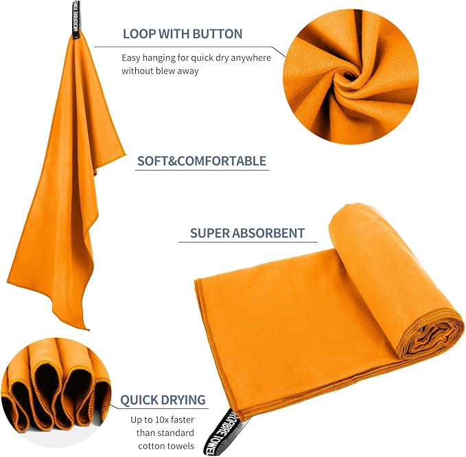 Microfiber Travel Towel, Soft Lightweight Quick Dry Towel, Super Absorbent - Image 4