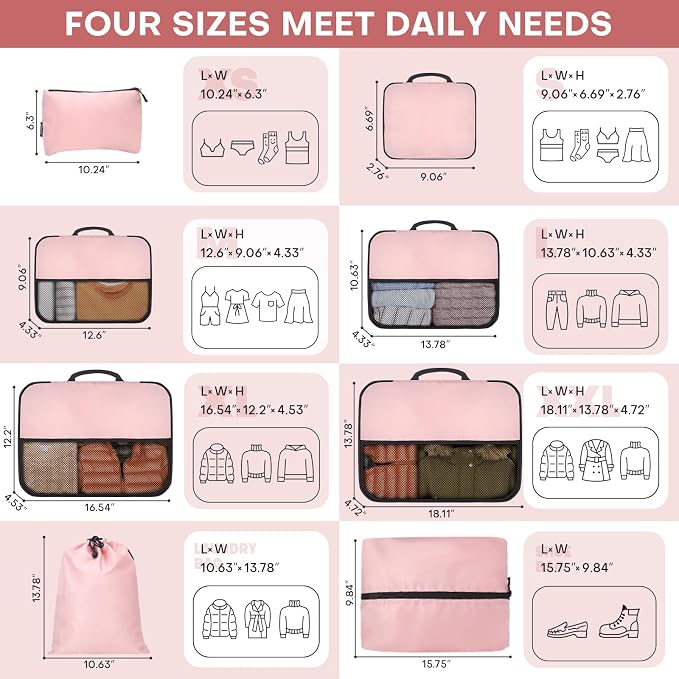 8 PCS Compression Packing Cubes - Image 2