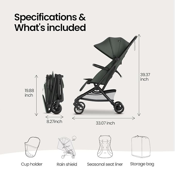 Mompush Velo Lightweight Travel Stroller – One-Hand Fold, Ultra-Compact & - Image 9