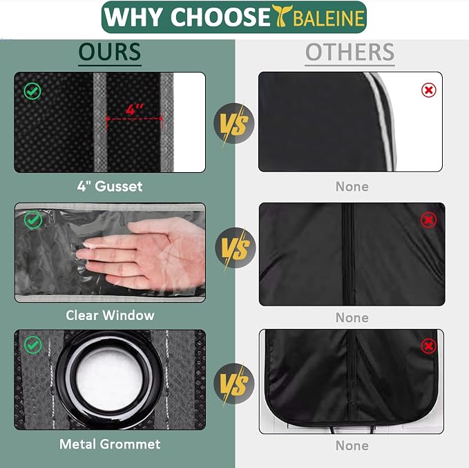 BALEINE 1PK Heavy Duty Garment Bag - Image 6