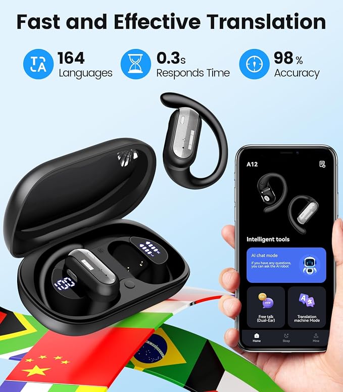 AI Translation Earbuds Real Time 164 Languages Translator Ear Buds Audifonos - Image 5