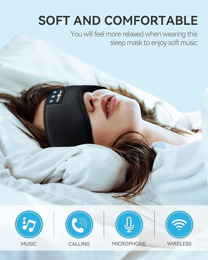 MUSICOZY Sleep Headphones Breathable Bluetooth 5.4 Headband 3D Sleeping - Image 2