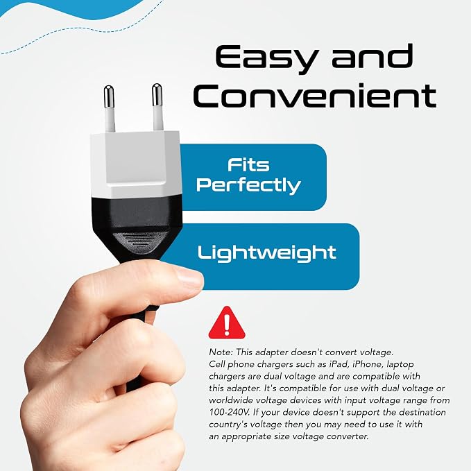 Ceptics European Travel Plug Adapter – Converts USA to EU, Asia and Italy - Image 4