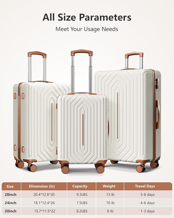 28 inch Luggage Hardside and Lightweight Suitcase - Image 8