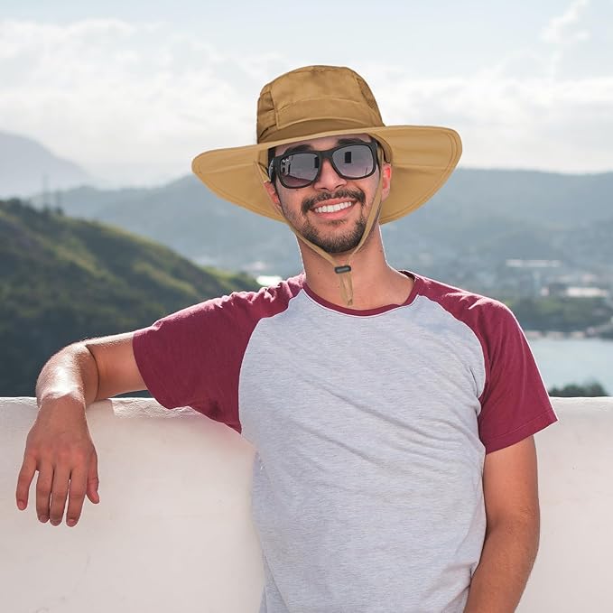 Sun Hat for Men/Women, UPF 50+ Fishing Hat, Waterproof Wide Brim Bucket Hat - Image 5