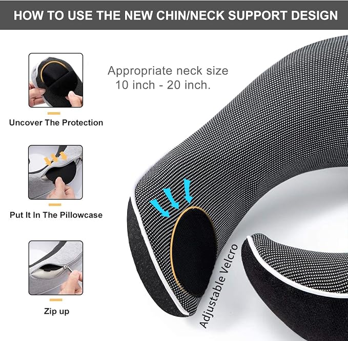 Travel Pillow, Best Memory Foam Neck Pillow Head Support Soft Pillow - Image 6