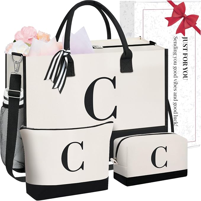 BAGAIL Initial Tote Bag, Personalized Birthday Gifts by BAGAIL