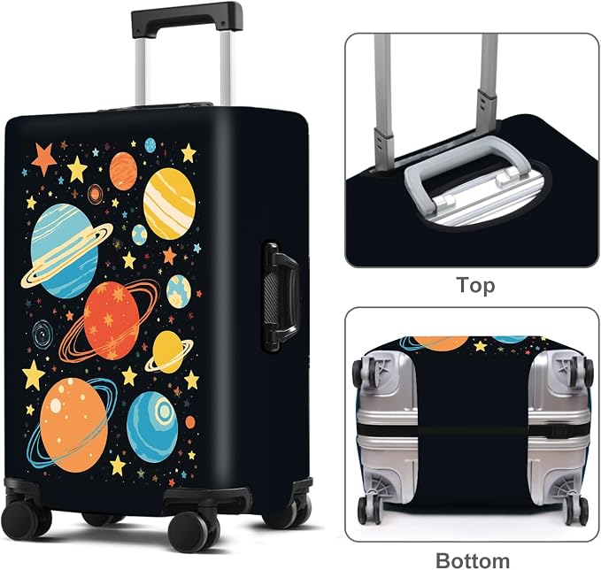Planet Luggage Cover Washable Suitcase Protector Anti-Scratch, Stretchable Fit - Image 2