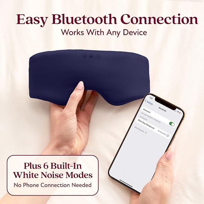 SilkSound 100% Mulberry Silk Bluetooth Sleep Mask, Skin-Friendly Sleeping - Image 5
