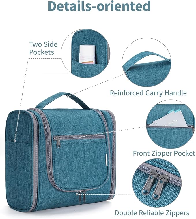 Narwey Hanging Toiletry Bag for Women Travel Makeup Bag Organizer Toiletries - Image 6
