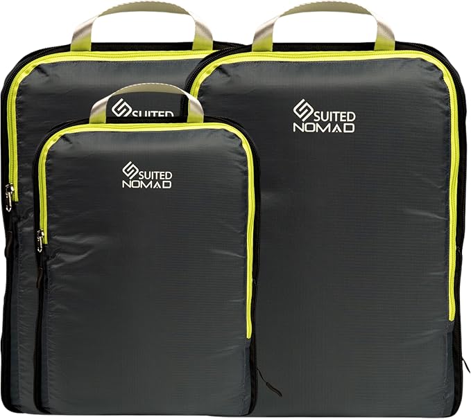 6 Set/3 Set Ultralight Compression Packing Cubes, Suitcase and Backpack Travel by SUITEDNOMAD