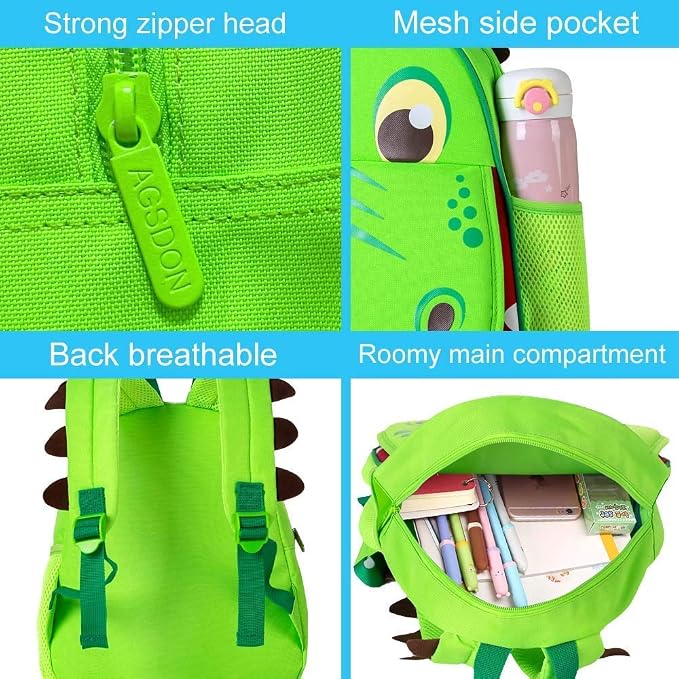 CCJPX Toddler Backpack for Boys Girls, Dinosaur Unicorn Cat Preschool Bookbag - Image 5