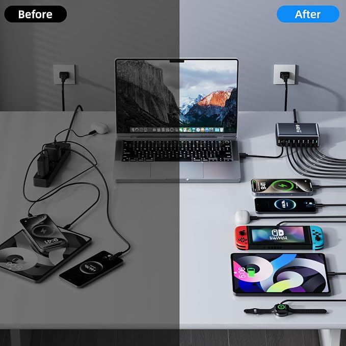 440W Fast Charging 8 Port USB C Charger Block, USB-C Charger Adapter - Image 5