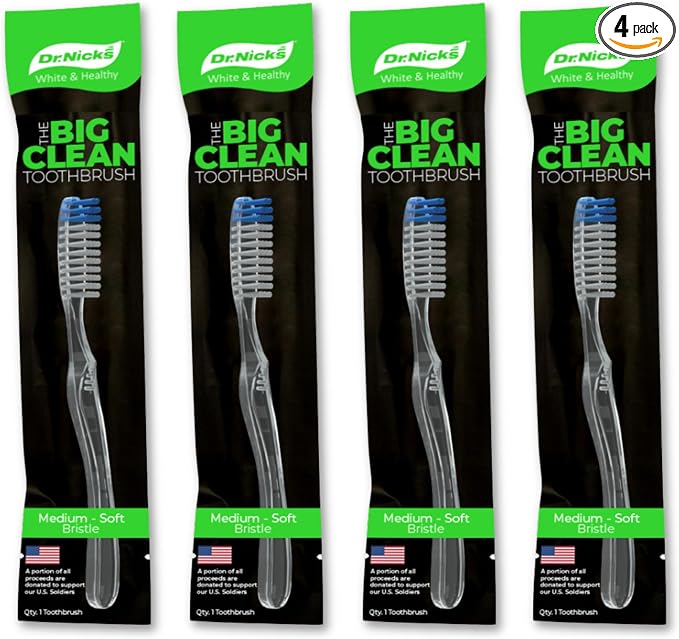 Dr. Nicks White & Healthy The Big Clean Large Toothbrush Medium Soft by DrNicksWhiteandHealthy