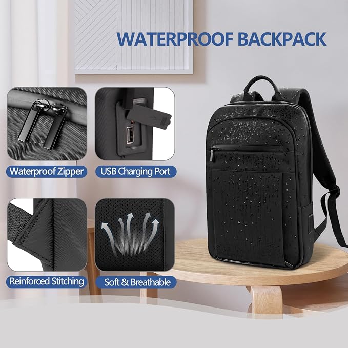 Backpack for Men Women Lightweight Business Laptop Backpack for 15.6 Inch - Image 6