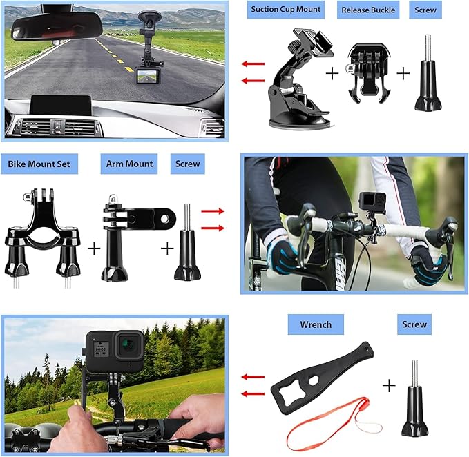 HONGDAK Action Camera Accessories Kit - Image 4