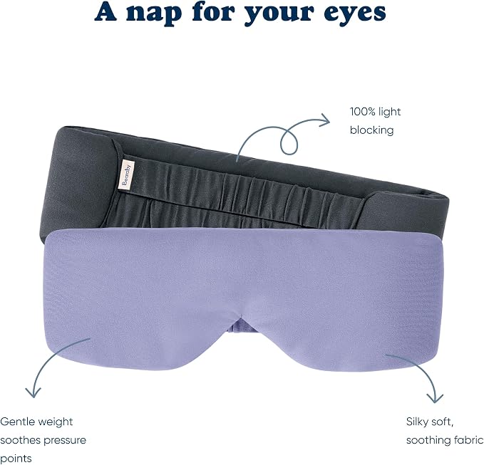 Bearaby Asteroid Grey Sleep Mask 23” x 4” Weighted Eye Mask - Image 3