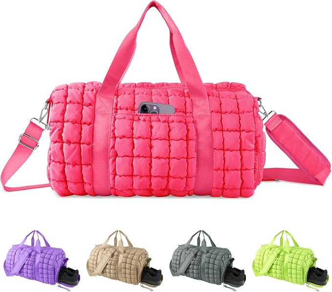 Quilted Travel Duffle Bag Gym Bag by XSUIOY