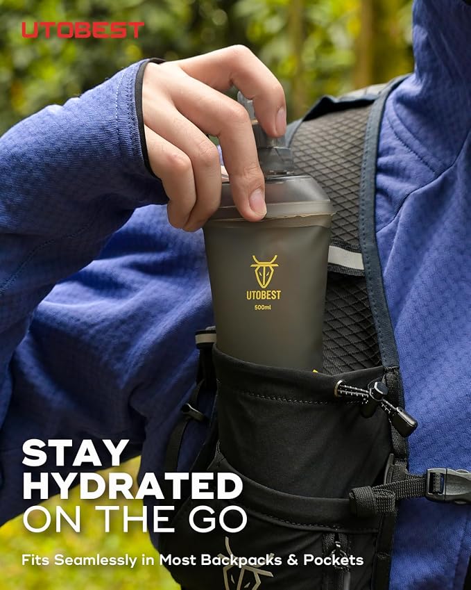 UTOBEST 500ml Soft Flask, 2 Pack Flexible TPU Hydration Water Bottle, - Image 4