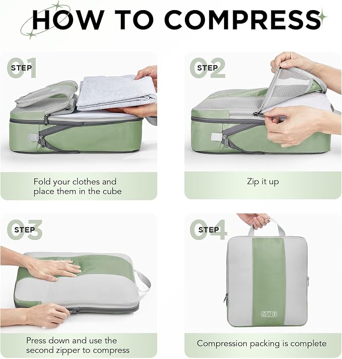 8 Set Compression Packing Cubes - Image 3