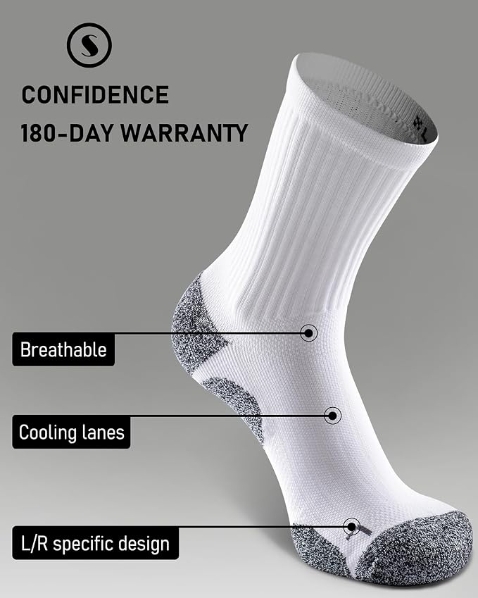 Elite Cushioned Compression Mid-crew Socks 4-Pack - Image 5