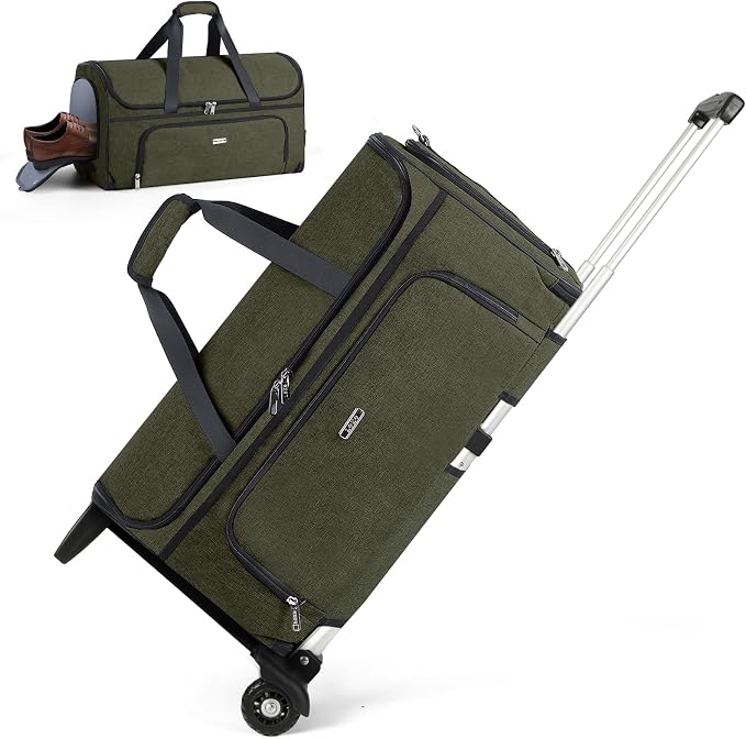 Garment Bags with Wheels, Garment Convertible Weekender Bags, Large Garment Bags by Lekespring