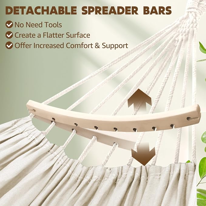 Chihee Cotton Hammock Large Soft Breathable Camping Hammock Holds Up to 660lbs - Image 3