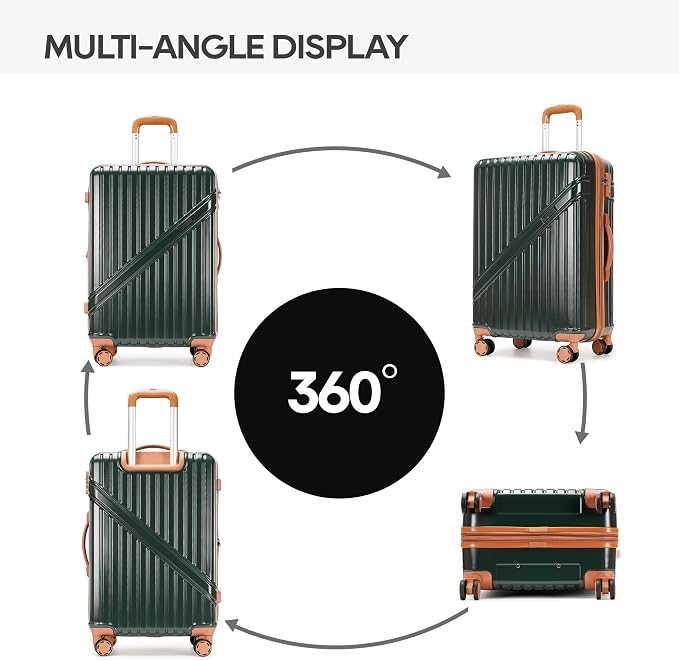 GinzaTravel Luggage Sets 3-Piece Expandable Suitcases - Image 7