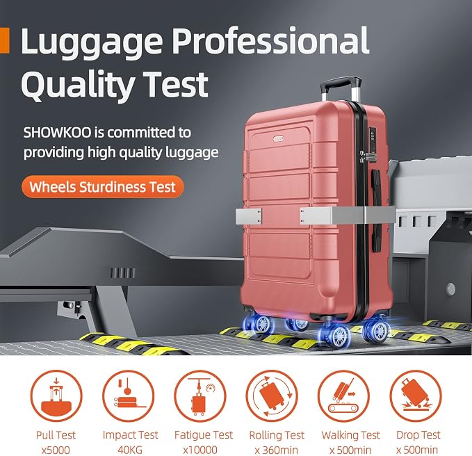 SHOWKOO Luggage Sets Expandable PC+ABS Durable Suitcase Sets Double Wheels TSA - Image 8