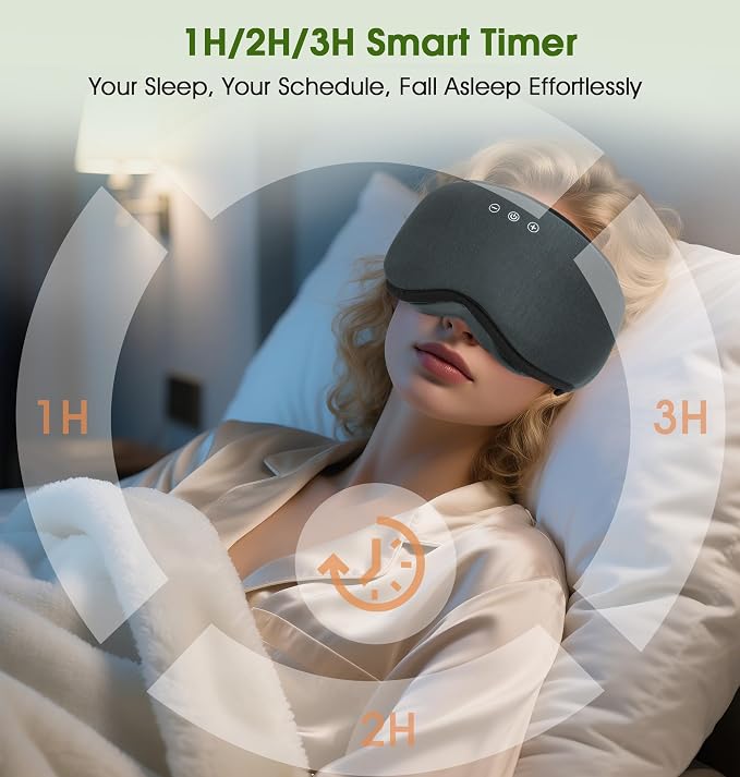 LC-dolida Bamboo Cotton Bluetooth Sleep Mask, 2 in 1 3D Soft Sleep Mask - Image 5