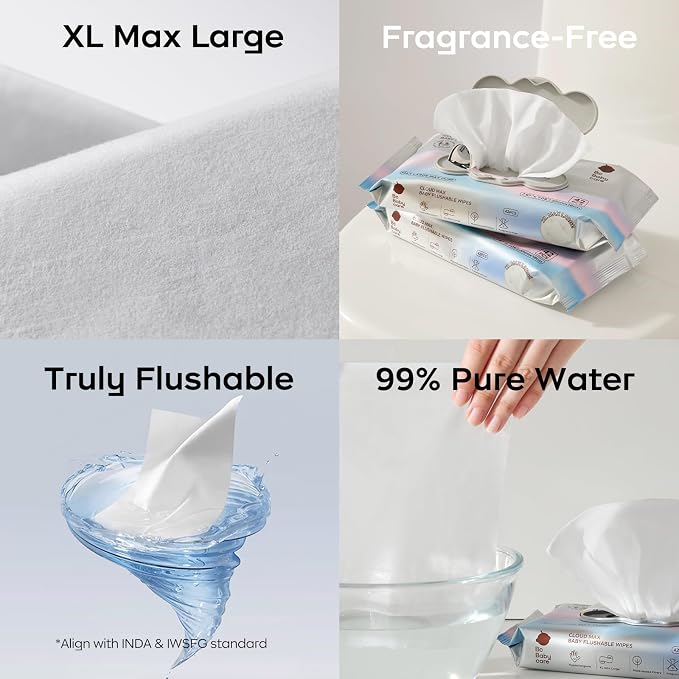Bc Babycare Flushable Wipes, Hypoallergenic - Image 4