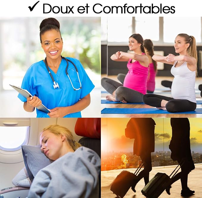 Cotton Compression Socks for Women & Men. 15-20 mmHg Support Knee-High Charcoal - Image 5