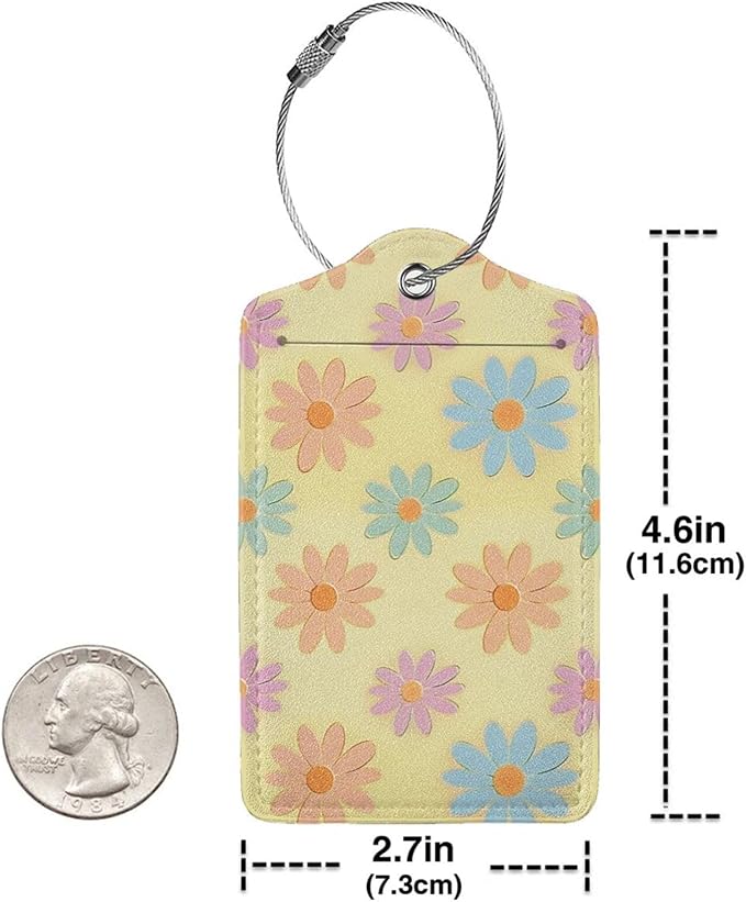 Flowers Leather Luggage Tag - Image 4
